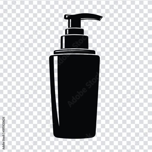 Black silhouette of a pump dispenser bottle