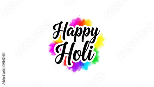 Vibrant Holi Celebration with Colorful Powders and Happy Moments in a Joyful Atmosphere