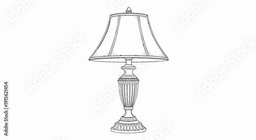 Ornate classical table lamp with a flared shade and decorative base