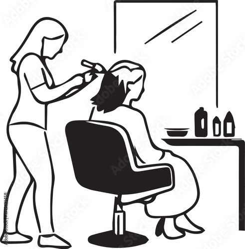 Hair Stylist Coloring Client's Hair Icon