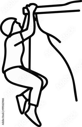 Person climbing with a large rock on the side