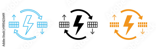 Electricity and data transfer symbols