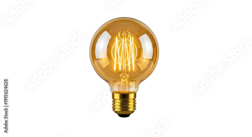Cuadro en lienzo Vintage Edison bulb PNG isolated on transparent background, antique style lightb