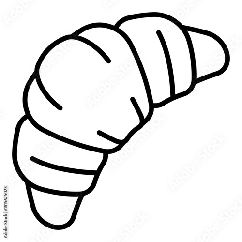 Croissant Icon with Line Style