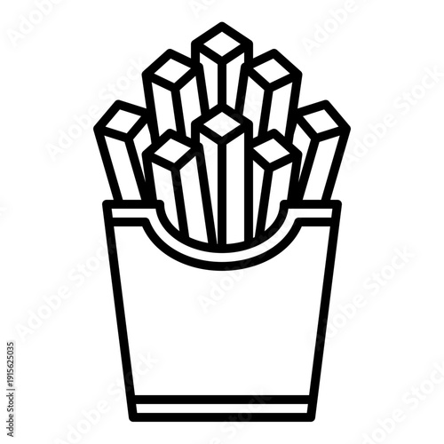 French Fries Icon with Line Style