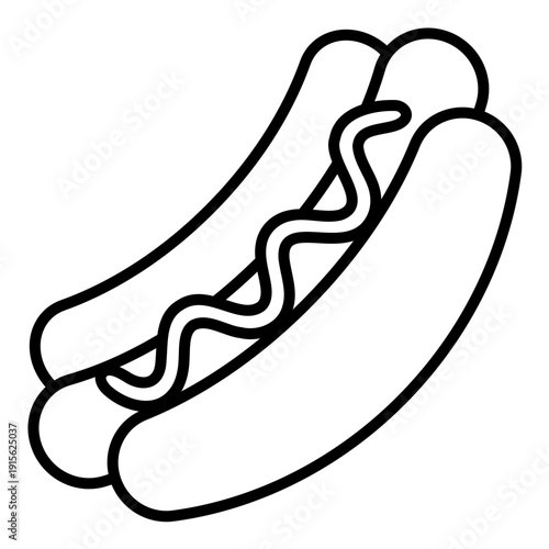 Hot Dog Icon with Line Style