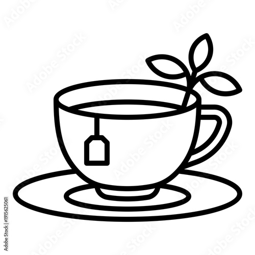 Hot Tea Icon with Line Style