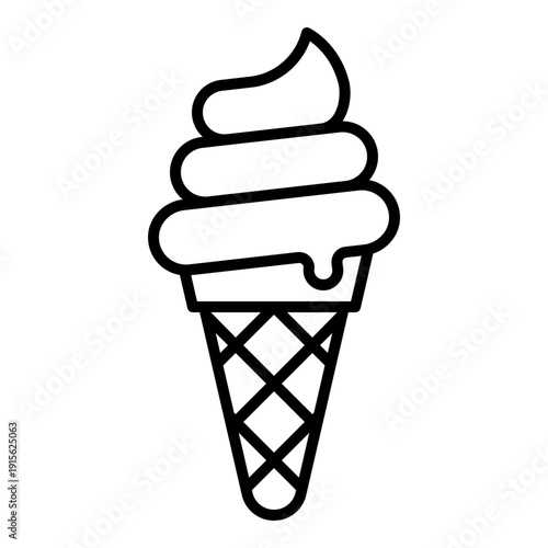 Ice Cream Icon with Line Style