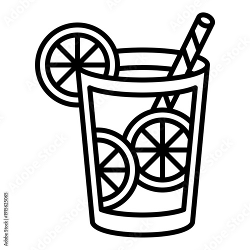 Lemonade Icon with Line Style