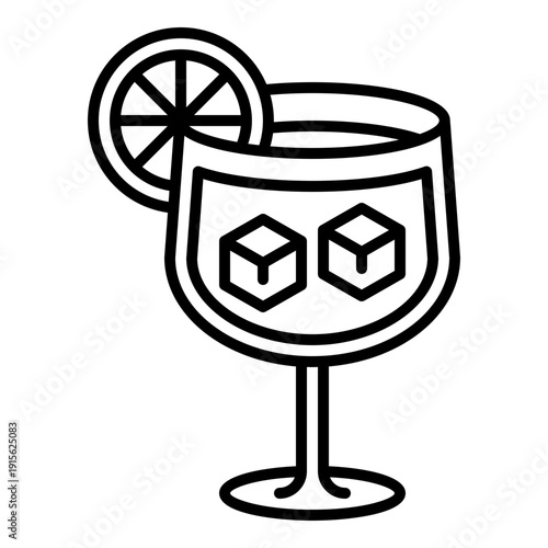 Orange Juice Icon with Line Style