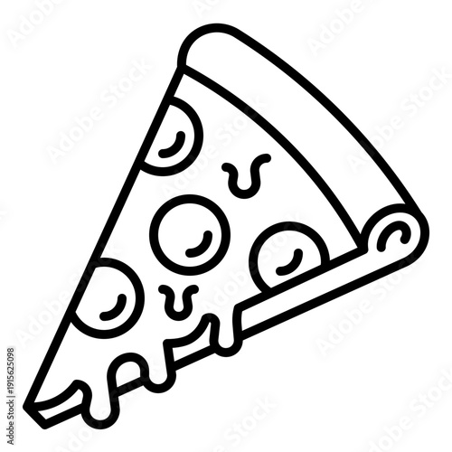 Pizza Icon with Line Style