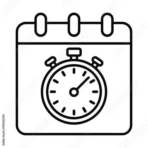 Calendar with stopwatch representing time management and scheduling concepts
