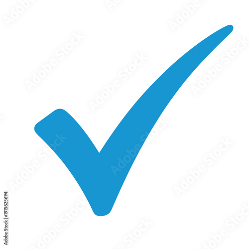 A simple blue check mark icon representing confirmation or approval