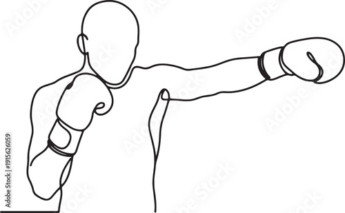 line drawing of a boxer throwing a punch