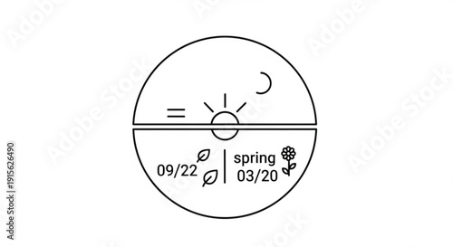 Minimalist weather forecast icons showing sun moon and seasonal changes simple vector illustration for climate apps and web design isolated on white