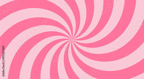 Sweet candy swirl background with pink cream spirals and retro starburst pattern. Colorful lollipop texture for vibrant posters and playful dessert designs.