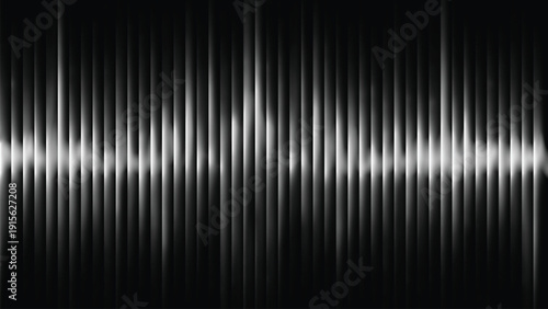 Reeded glass with black and white gradient. Ribbed glass background with refraction effect. Abstract vector background