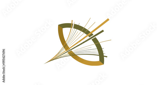 abstract harp illustration, musical instrument