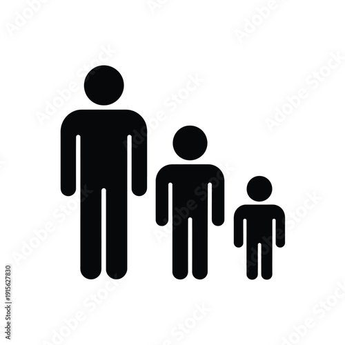 Simple graphic depicting a family of three figures in silhouette