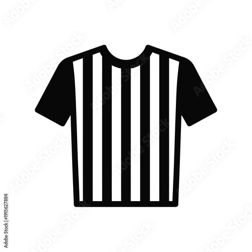 Simple black and white illustration of a referee s striped shirt
