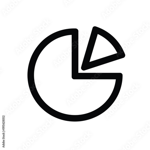 Simple black and white pie chart graphic with three segments shown