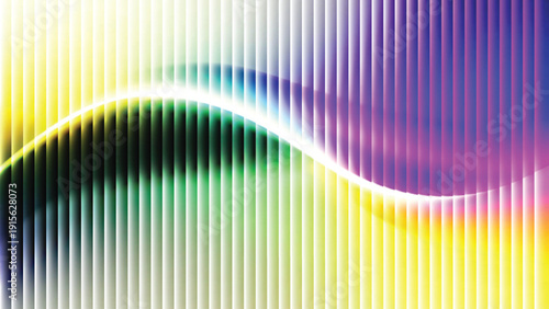 Reeded glass with black and white gradient. Ribbed glass background with refraction effect. Abstract vector background