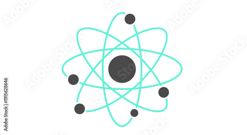 atom symbol, atomic structure, science icon