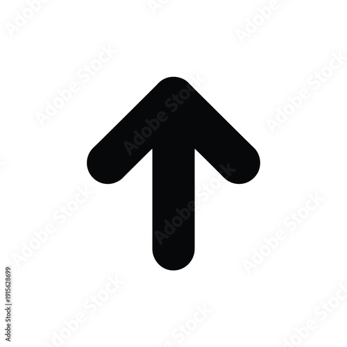 Simple black upward pointing arrow icon on a white background