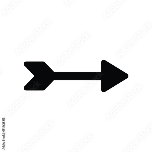 Simple black arrow pointing horizontally to the right on white