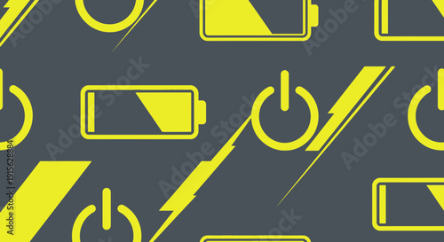 battery icons on gray background