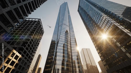 Wallpaper Mural Modern skyscrapers with glass and steel architecture in city center Torontodigital.ca