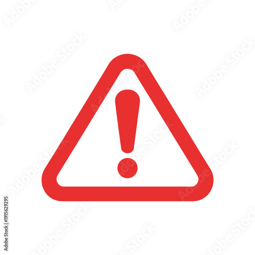 Red triangular warning sign with an exclamation point inside