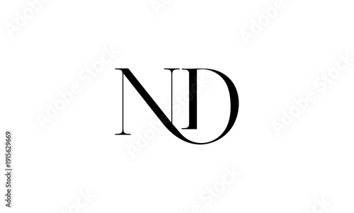ND initial letter logo or ND monogram
