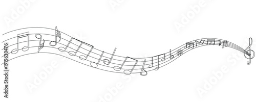 Creative pencil shaped like musical notes symbolizing art, education, creativity, and music learning. Perfect for school design, music class concept, songwriting, artistic background, and creative edu