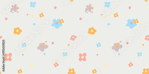 Seamless small pattern with cute flowers on vector for girl is textile.eps