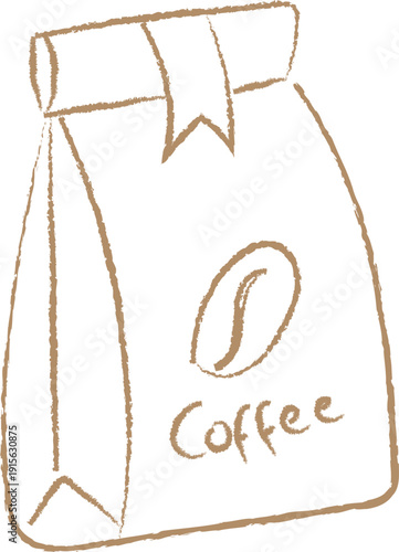 Vintage Hand-Drawn Coffee Bag Packaging Chalk Style Illustration