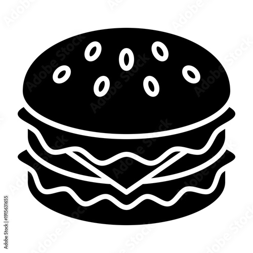 Burger Icon with Solid Style