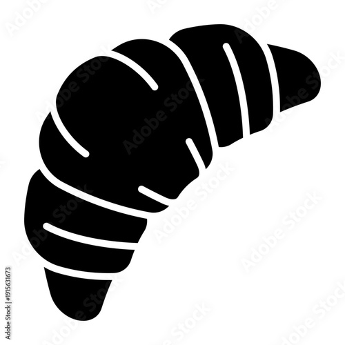 Croissant Icon with Solid Style