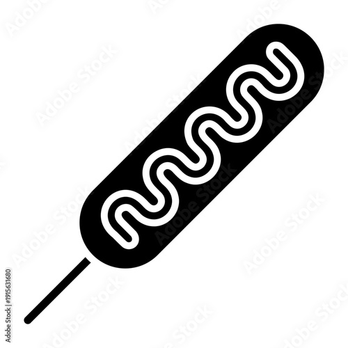Corndog Icon with Solid Style
