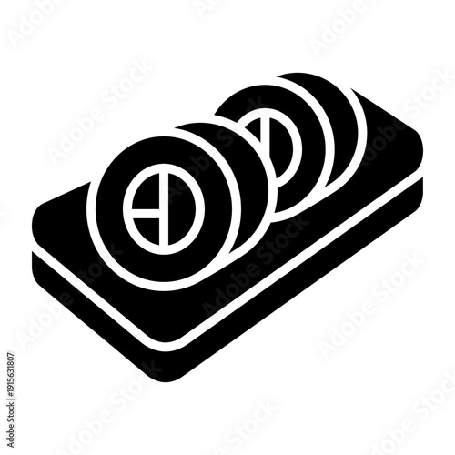 Sushi Rolls Icon with Solid Style