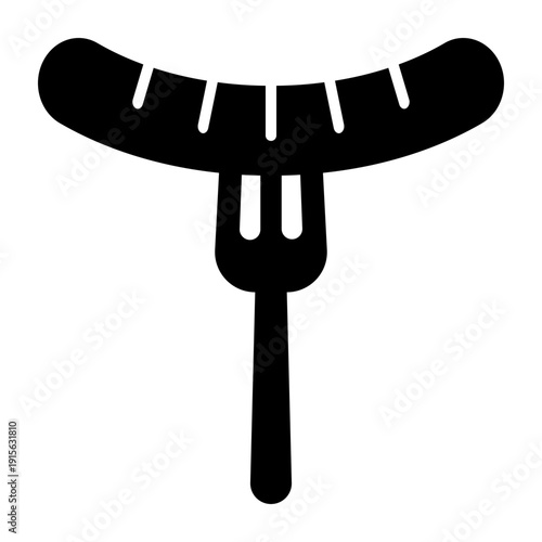 Sausage Icon with Solid Style