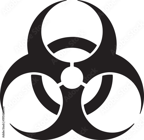 Black biohazard symbol on white background also transparent background biological hazard danger warning