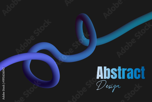 Abstract design with blue gradient swirling shapes