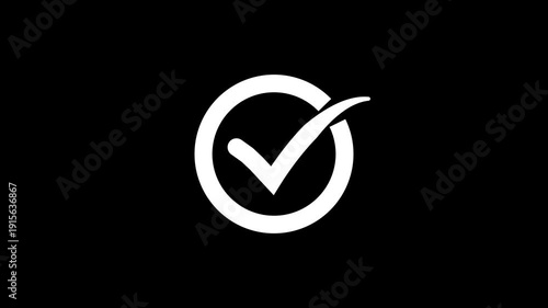 Check mark animation. check mark animation motion. Animated tick mark icon with circle loading animated. Checklist symbol icon. Check mark icon. 4K video animation.