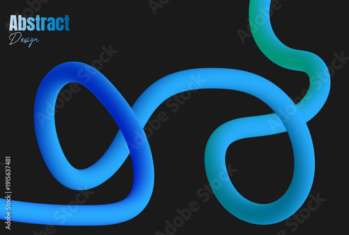 Abstract swirling blue light trails on black background image