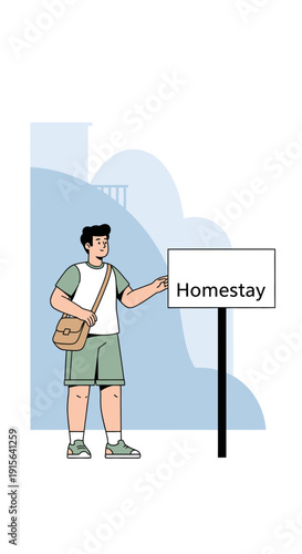Young Traveler Finds Homestay Accommodation During Trip