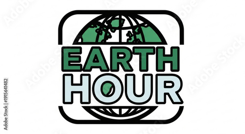 Earth Hour logo global environmental awareness symbol for conservation and sustainability campaigns vector illustration on white background