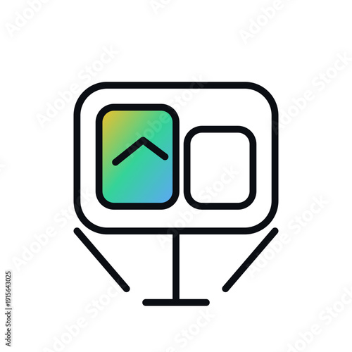 Presentation screen chart business icon in bold outline SVG vector