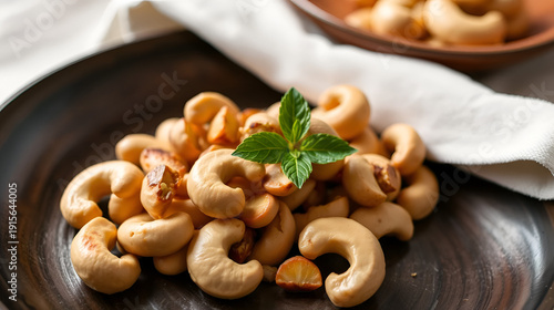 Delicious cashew nuts cut out