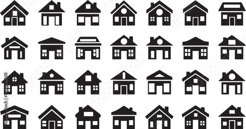 Collection of various house silhouettes